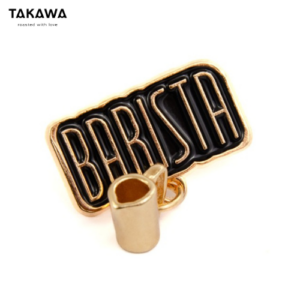 Przypinka barista + złoty mlecznik